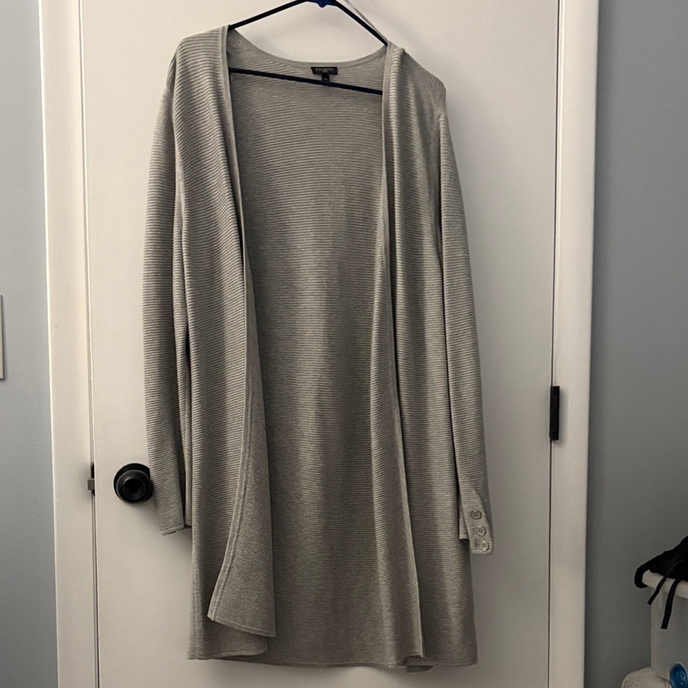 Talbots Light Gray Knit Cardigan
